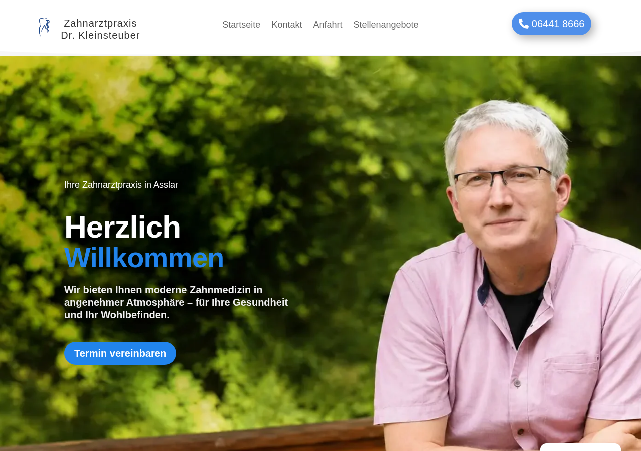 Aktuelle Website der Zahnarztpraxis Dr. Kleinsteuber